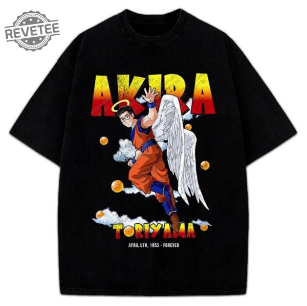 Akira Toriyama Tshirt Forever Tribute Dbz Custom Fan Design Tee Dragon Ball Z Creator Unique revetee 1