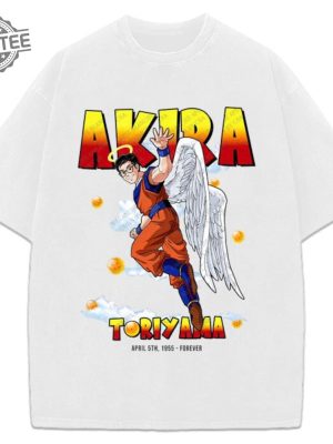 Akira Toriyama Tshirt Forever Tribute Dbz Custom Fan Design Tee Dragon Ball Z Creator Unique revetee 2