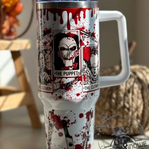 Glow In The Dark Horror Movie Tumbler Halloween 40Oz Evil Characters Print Cup Horror Film Ghost Stanley Cup Scream Saw Jason It Cup trendingnowe 4