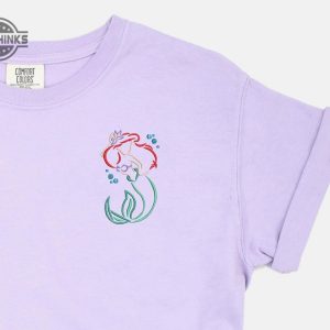 ariel embroidered tshirt little mermaid embroidered shirt princess t shirt disney princess shirt disney tshirt womens disney shirt embroidery tshirt sweatshirt hoodie gift laughinks 1