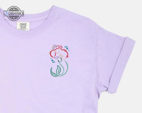 ariel embroidered tshirt little mermaid embroidered shirt princess t shirt disney princess shirt disney tshirt womens disney shirt embroidery tshirt sweatshirt hoodie gift laughinks 1