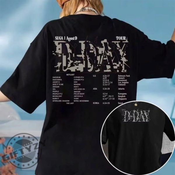 Agust D D Day Tour Shirt Suga D Day Album Setlist Sweatshirt Agust D World Tour Hoodie Suga On Tour 2023 Agust D Tshirt Min Yoongi Shirt giftyzy 1