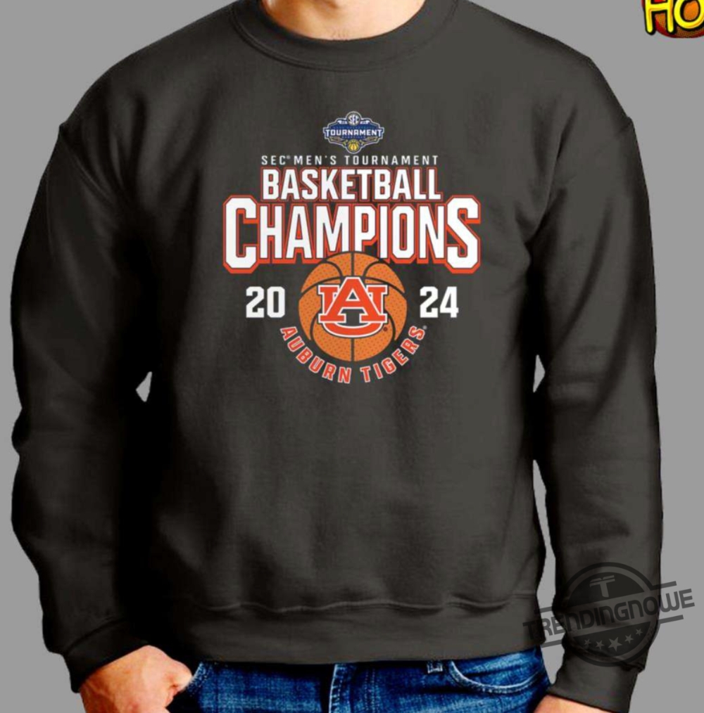 Auburn Sec Championship Shirt Auburn Tigers 2024 Sec Mens Basketball Conference Tournament Champions Shirt