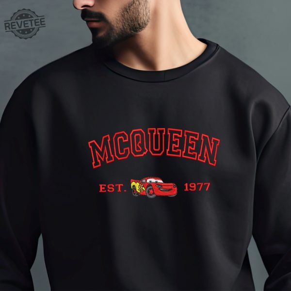 Mcqueen Sally Sweatshirt Cars Movie Embroidered Couple Sweatshirt Cars Characters Crewneck Sally And Lightning Mcqueen Unique revetee 3