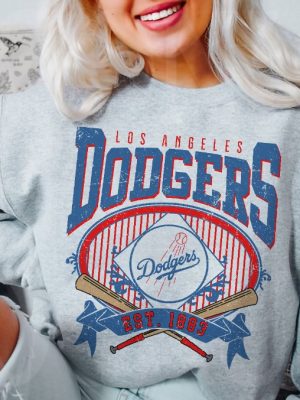 Los Angeles Baseball Sweatshirt Vintage Style Los Angeles Baseball Crewneck Sweatshirt Los Angeles Est 1961 Sweatshirt Unique revetee 3