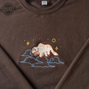 Bison Embroidered Sweatshirt Appa Embroidered Hoodie Sweatshirt The Last Sky Bison Kawaii Yip Yip Bison Unique revetee 4