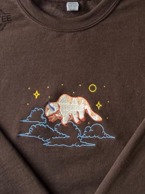 Bison Embroidered Sweatshirt Appa Embroidered Hoodie Sweatshirt The Last Sky Bison Kawaii Yip Yip Bison Unique revetee 4