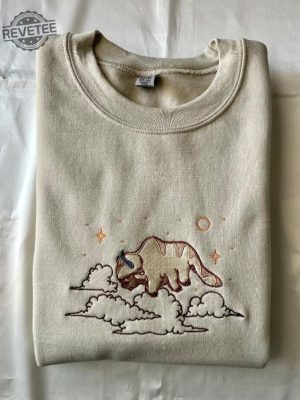 Bison Embroidered Sweatshirt Appa Embroidered Hoodie Sweatshirt The Last Sky Bison Kawaii Yip Yip Bison Unique revetee 5