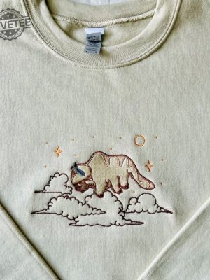 Bison Embroidered Sweatshirt Appa Embroidered Hoodie Sweatshirt The Last Sky Bison Kawaii Yip Yip Bison Unique revetee 6