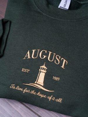 August Embroidered Sweatshirt Live For The Hope Of It All Inspirational Sweatshirt Motivational Sweatshirt Unique revetee 3