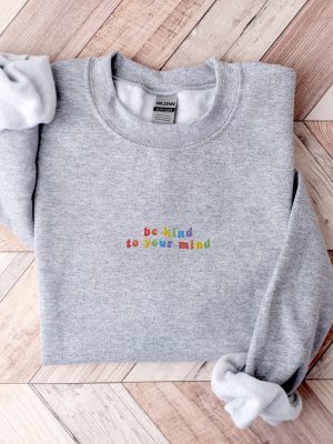 Mental Health Embroidered Sweatshirt Embroidered Crewneck Trendy Sweatshirt Preppy Sweatshirt Positive Sweatshirt Unique revetee 2