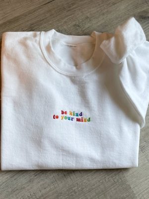 Mental Health Embroidered Sweatshirt Embroidered Crewneck Trendy Sweatshirt Preppy Sweatshirt Positive Sweatshirt Unique revetee 3