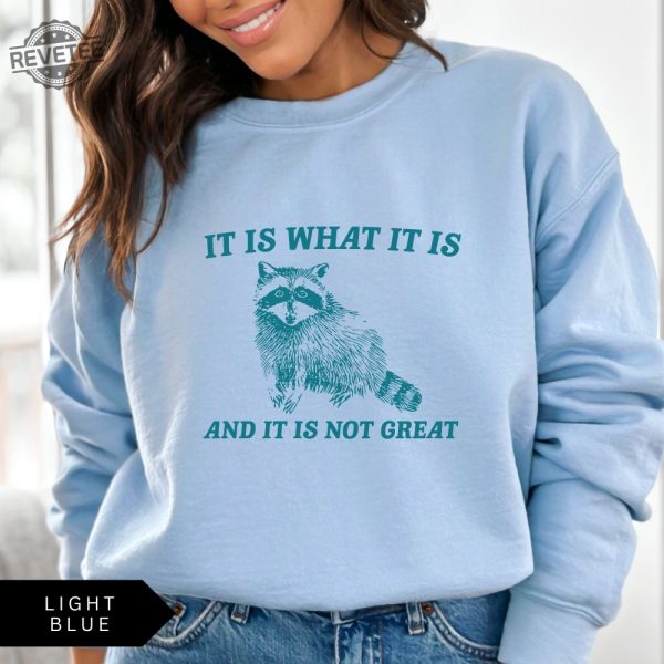 It Is What It Is And It Is Not Great Sweatshirt Meme Sweatshirt Vintage Sweatshirt Raccoon Sweatshirt Unique revetee 3