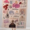 Swiftie 16 Eras Tour Fleece Blanket Taylor Merch Woven Tapestry Throw 16 Eras Concert Gift Personalized Xmas Blanket For Her Unique revetee 1