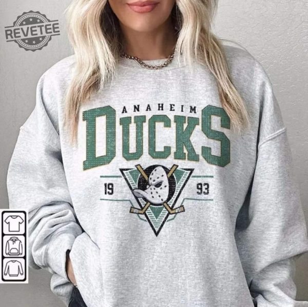 Vintage 90S Anaheim Mighty Ducks Sweatshirt Anaheim Mighty Ducks Shirt Gifts For Ducks Hockey Fans Unique revetee 2