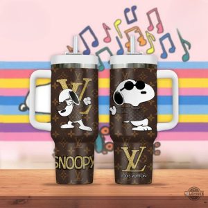 louis vuitton stanley tumbler 40 oz dupe x the peanuts snoopy x lv stainless steel tumbler 40oz with handle joe cool luxury brand logo pattern travel cups laughinks 1