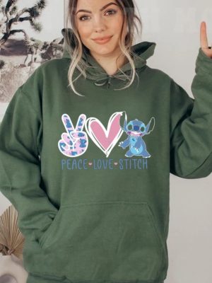 Peace Love Stitch Sweatshirt Stitch Sweatshirt Disney Vacation Sweater Lilo And Stitch Hoodie Disneyworld Cute Stitch Sweater Unique revetee 2