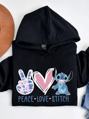 Peace Love Stitch Sweatshirt Stitch Sweatshirt Disney Vacation Sweater Lilo And Stitch Hoodie Disneyworld Cute Stitch Sweater Unique revetee 3