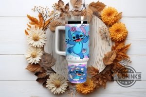 stitch tumbler with straw 40 oz lilo and stitch disney movie stanley tumbler dupe 40oz cartoon floral hawaiian characters stitch stainless steel travel cups laughinks 1