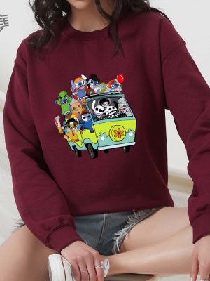 Halloween Stitch Sweatshirt Horror Movie Characters Stitch Hoodie Stitch Get In Loser Sweatshirt Halloween Party Sweatshirt Unique revetee 2