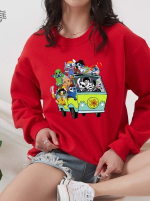 Halloween Stitch Sweatshirt Horror Movie Characters Stitch Hoodie Stitch Get In Loser Sweatshirt Halloween Party Sweatshirt Unique revetee 5