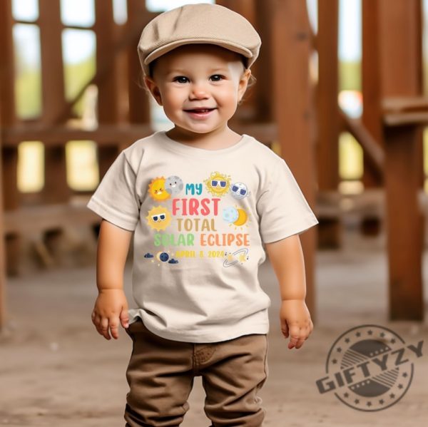 My First Total Solar Eclipse 2024 Toddler Shirt 2T5t Solar Eclipse Gift April 8 2024 Top Cute Moon Sun Phases My First Eclipse Kids Shirt giftyzy 2