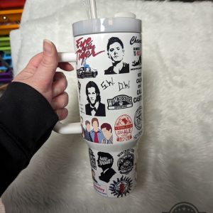 supernatural tumbler 40 oz keep calm and call castiel dean sam winchester brothers 40oz cup scooby natural movie gift mayward son stanley tumbler dupe laughinks 2