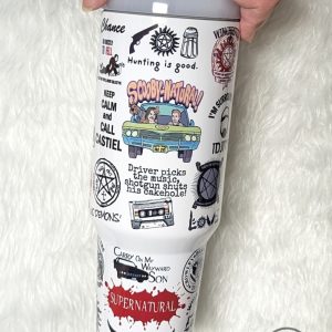 supernatural tumbler 40 oz keep calm and call castiel dean sam winchester brothers 40oz cup scooby natural movie gift mayward son stanley tumbler dupe laughinks 4