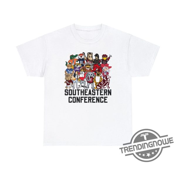 SEC Southeastern Conference Shirt V2 College Football Team Shirt Football Lover Tee SEC Conference Mascots T Shirt trendingnowe.com 1