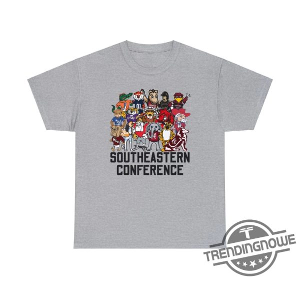 SEC Southeastern Conference Shirt V2 College Football Team Shirt Football Lover Tee SEC Conference Mascots T Shirt trendingnowe.com 3
