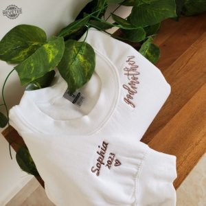 Custom Godmother Sweatshirt Embroidered Godmother Crewneck Sweatshirt With Kids Name Gift For Mom Unique revetee 2