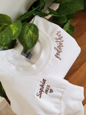 Custom Godmother Sweatshirt Embroidered Godmother Crewneck Sweatshirt With Kids Name Gift For Mom Unique revetee 2