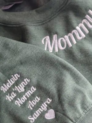 Custom Godmother Sweatshirt Embroidered Godmother Crewneck Sweatshirt With Kids Name Gift For Mom Unique revetee 3