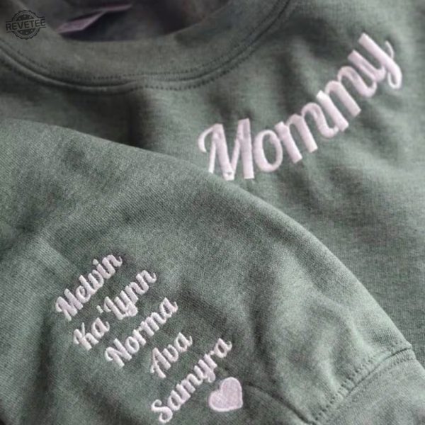 Custom Godmother Sweatshirt Embroidered Godmother Crewneck Sweatshirt With Kids Name Gift For Mom Unique revetee 3