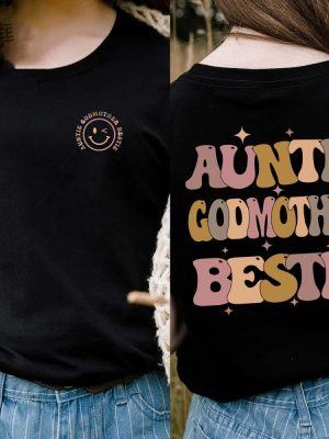 Auntie Godmother Bestie Sweatshirt Auntie Shirt Godmama Sweater Funny Godparent Sweater Aunt God Mother Gift Unique revetee 3