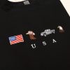Usa Embroidered Sweatshirt United States America Crewneck Flag Cowboy Boots Cowboy Hat July 4Th Unique revetee 1