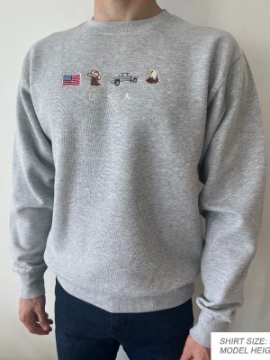 Usa Embroidered Sweatshirt United States America Crewneck Flag Cowboy Boots Cowboy Hat July 4Th Unique revetee 6