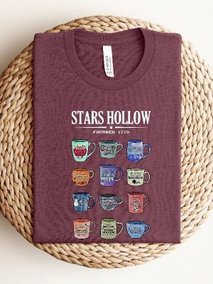 Stars Hollow Mugs Sweatshirt Lukes Coffee Sweater Lukes Diner Hoodie Mugs Of Stars Hollow Annual Events Sweatshirt Unique revetee 4