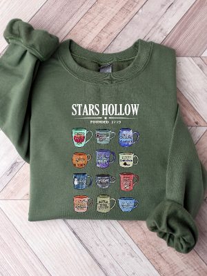 Stars Hollow Mugs Sweatshirt Lukes Coffee Sweater Lukes Diner Hoodie Mugs Of Stars Hollow Annual Events Sweatshirt Unique revetee 5