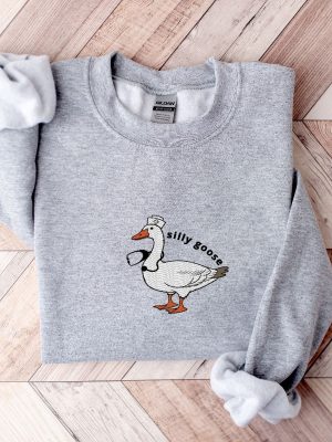 Embroidered Nurse Silly Goose Sweatshirt Trendy Sweatshirt Gift For Her Silly Goose University Funny Embroidered Shirt Unique revetee 3