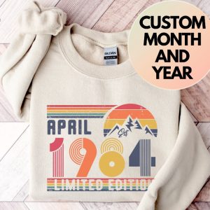 1984 Sweatshirt 1984 Birthday Sweatshirt Sweater 1984 Birthday Year Number Sweat For Women Or Man Unique revetee 5