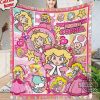 mario blanket princess peach fleece sherpa cozy plush throw blankets custom name room decor gift for gamers personalized super bros mario blanket laughinks 1