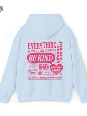 Everything Will Be Okay Hoodie Aesthetic Mental Health Retro Hoodie Self Growth Hoodie Positive Hoodie Everything Will Be Okay Quotes Unique revetee 6