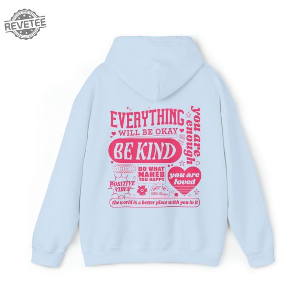 Everything Will Be Okay Hoodie Aesthetic Mental Health Retro Hoodie Self Growth Hoodie Positive Hoodie Everything Will Be Okay Quotes Unique revetee 6