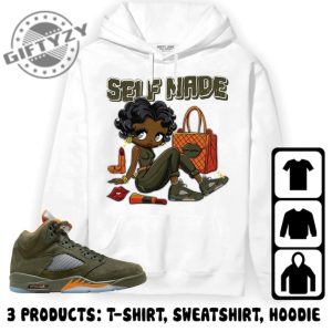 Jordan 5 Olive Unisex Tshirt Sweatshirt Hoodie Sneaker Girl Selfmade Shirt To Match Sneaker giftyzy 4