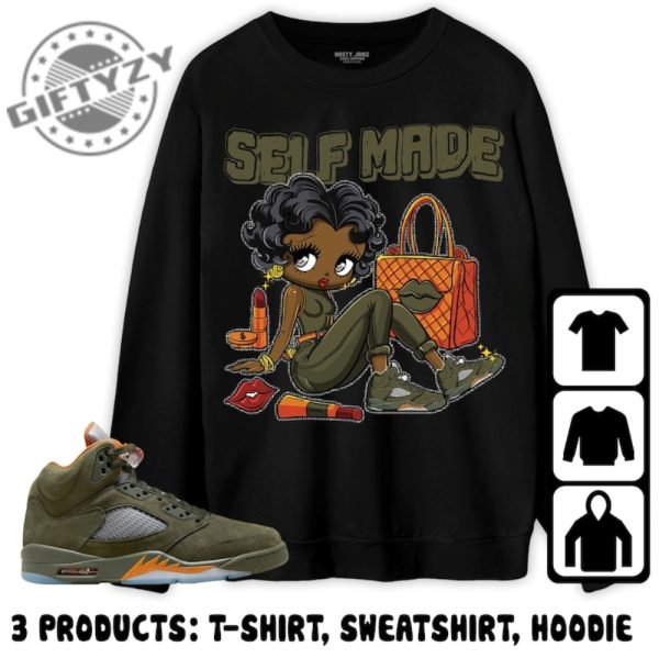 Jordan 5 Olive Unisex Tshirt Sweatshirt Hoodie Sneaker Girl Selfmade Shirt To Match Sneaker giftyzy 5