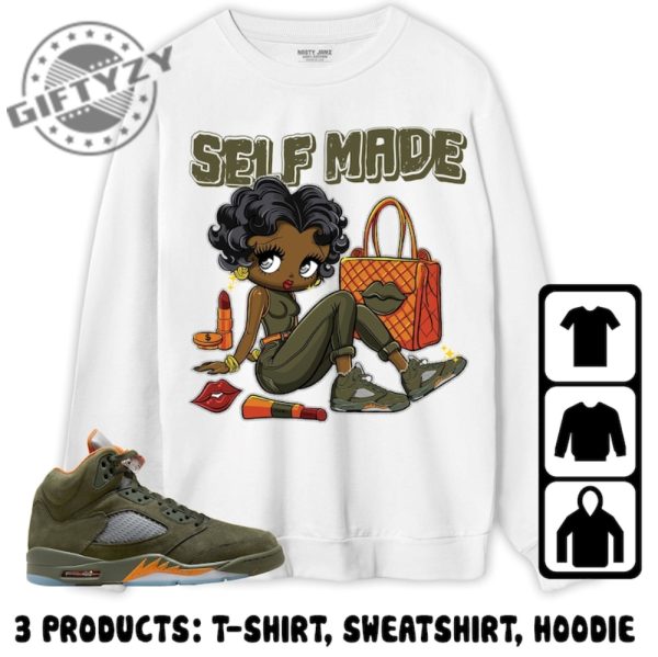 Jordan 5 Olive Unisex Tshirt Sweatshirt Hoodie Sneaker Girl Selfmade Shirt To Match Sneaker giftyzy 6