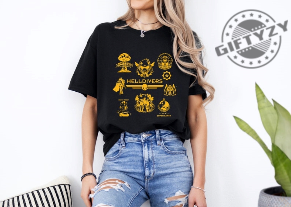 Helldivers Shirt Helldivers Art Sweatshirt For Democracy Tshirt Helldivers Fan Gift Video Games Lovers Hoodie Helldivers 2 Shirt