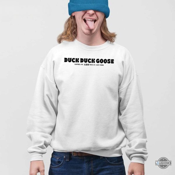 duck duck goose dad t shirt sweatshirt hoodie mens womens funny duck duck goose tshirt virat kohli 2 sided tee hunting game shooting game gift for dads laughinks 3