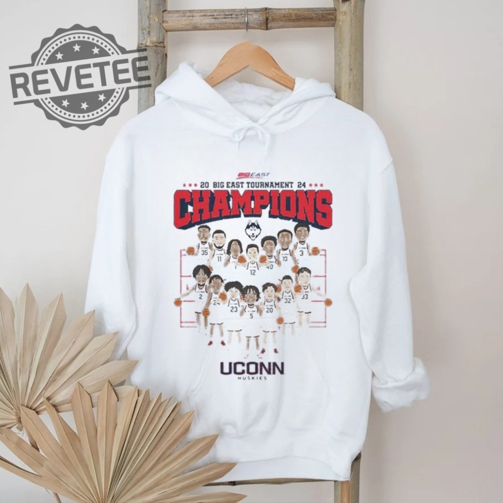 Uconn Ncaa Mens Basketball 2024 Big East Tournament Champions Team Caricature T Shirt Unique Sweatshirt